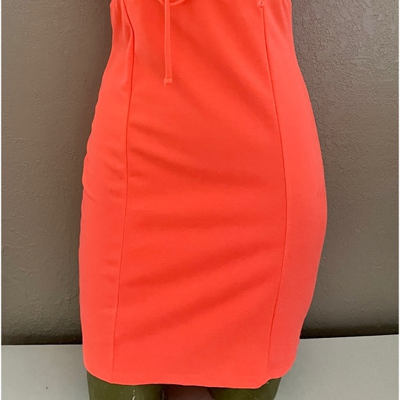 Sweet Neon Orange Babydoll Mini Dress Size Small As-Is - Picture 10 of 11